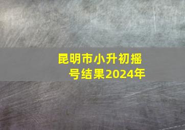 昆明市小升初摇号结果2024年