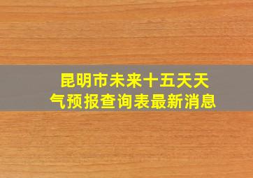 昆明市未来十五天天气预报查询表最新消息