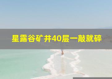 星露谷矿井40层一敲就碎