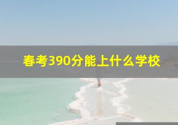 春考390分能上什么学校