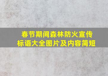 春节期间森林防火宣传标语大全图片及内容简短