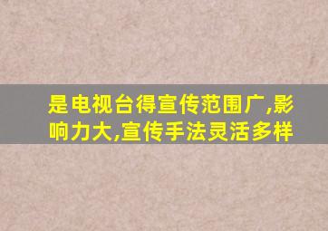 是电视台得宣传范围广,影响力大,宣传手法灵活多样