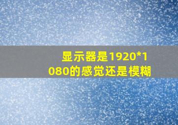 显示器是1920*1080的感觉还是模糊