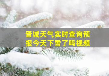 晋城天气实时查询预报今天下雪了吗视频