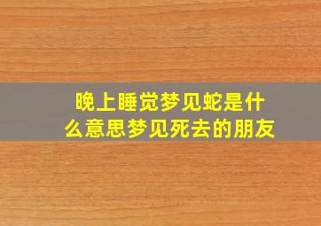 晚上睡觉梦见蛇是什么意思梦见死去的朋友