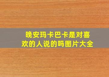 晚安玛卡巴卡是对喜欢的人说的吗图片大全