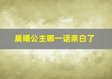 晨曦公主哪一话亲白了