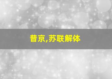 普京,苏联解体