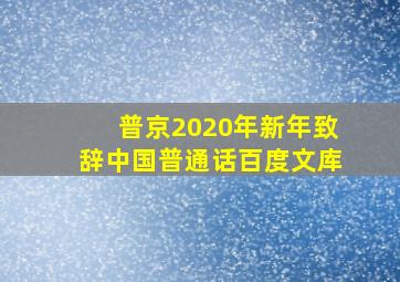 普京2020年新年致辞中国普通话百度文库