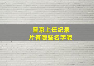 普京上任纪录片有哪些名字呢