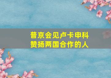 普京会见卢卡申科赞扬两国合作的人