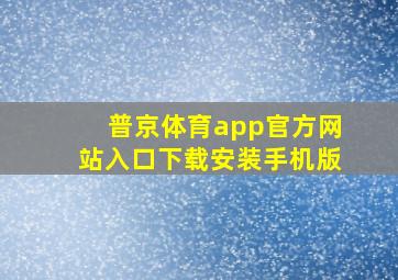 普京体育app官方网站入口下载安装手机版