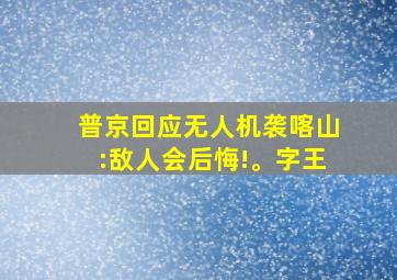 普京回应无人机袭喀山:敌人会后悔!。字王