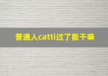 普通人catti过了能干嘛