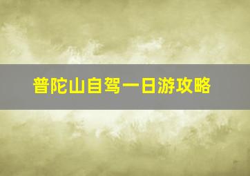 普陀山自驾一日游攻略