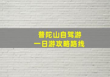 普陀山自驾游一日游攻略路线