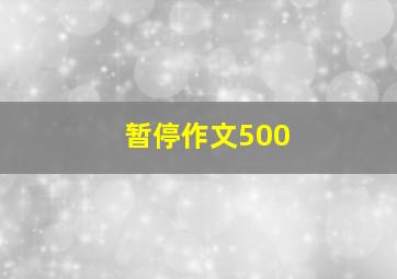 暂停作文500