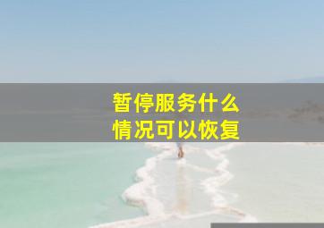 暂停服务什么情况可以恢复