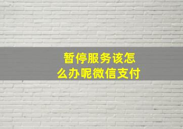 暂停服务该怎么办呢微信支付