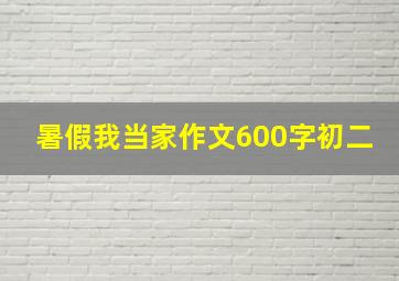 暑假我当家作文600字初二