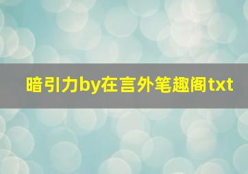 暗引力by在言外笔趣阁txt