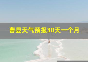 曹县天气预报30天一个月