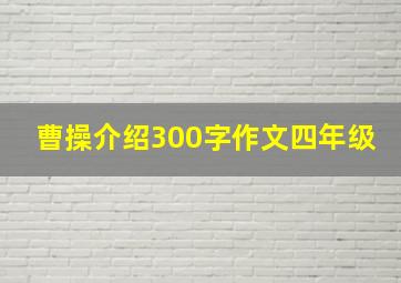 曹操介绍300字作文四年级