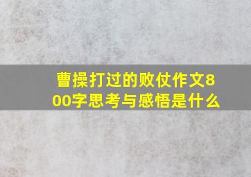 曹操打过的败仗作文800字思考与感悟是什么