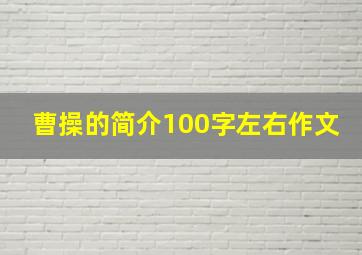 曹操的简介100字左右作文