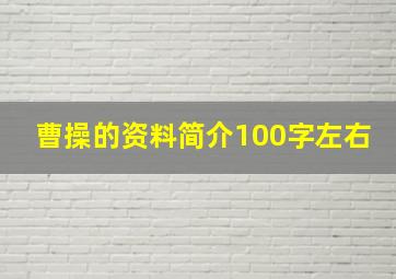 曹操的资料简介100字左右