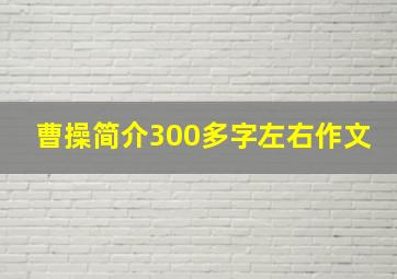 曹操简介300多字左右作文