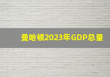 曼哈顿2023年GDP总量