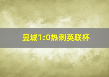 曼城1:0热刺英联杯