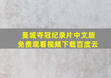 曼城夺冠纪录片中文版免费观看视频下载百度云