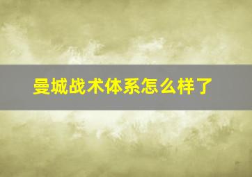 曼城战术体系怎么样了