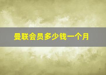 曼联会员多少钱一个月