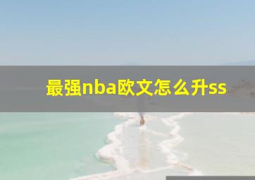 最强nba欧文怎么升ss