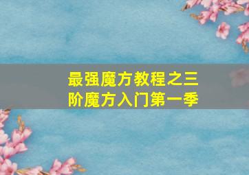 最强魔方教程之三阶魔方入门第一季