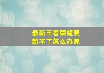 最新王者荣耀更新不了怎么办呢