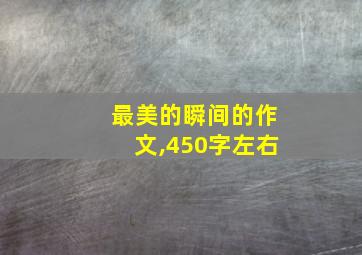 最美的瞬间的作文,450字左右