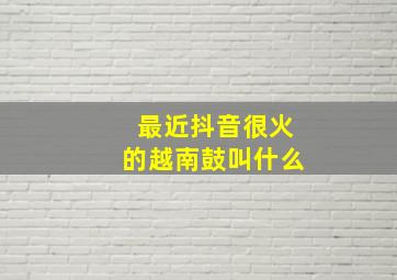 最近抖音很火的越南鼓叫什么