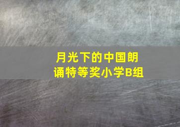 月光下的中国朗诵特等奖小学B组