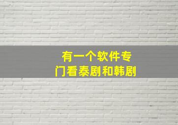 有一个软件专门看泰剧和韩剧