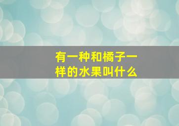 有一种和橘子一样的水果叫什么