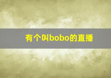 有个叫bobo的直播