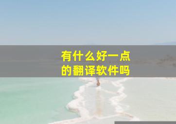 有什么好一点的翻译软件吗