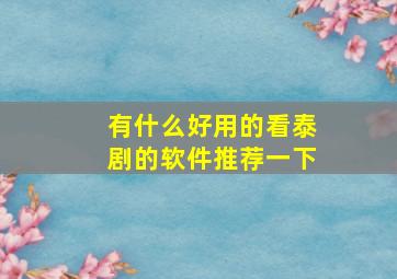 有什么好用的看泰剧的软件推荐一下