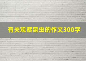 有关观察昆虫的作文300字