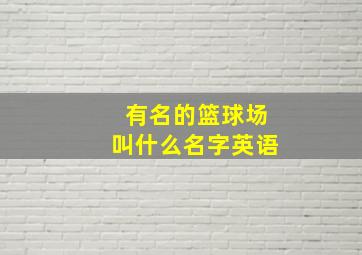 有名的篮球场叫什么名字英语