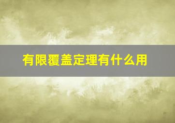 有限覆盖定理有什么用